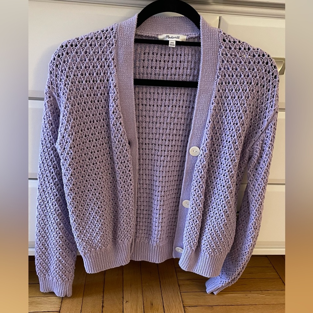 Madewell Lilac Knit Cardigan